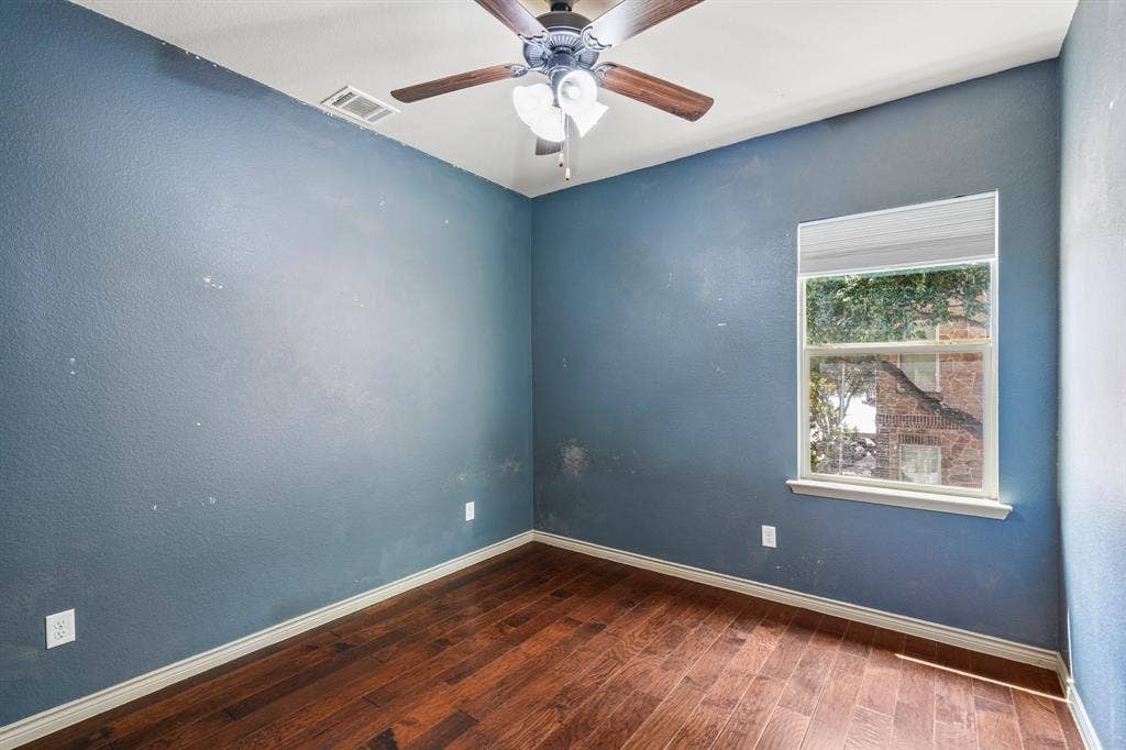 7937 Parkwood Boulevard, Plano, TX 75024 Wood-finish flooring, single window, ceiling fan with light fixture