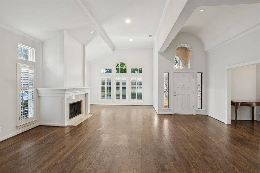 Front half of open floorplan living area