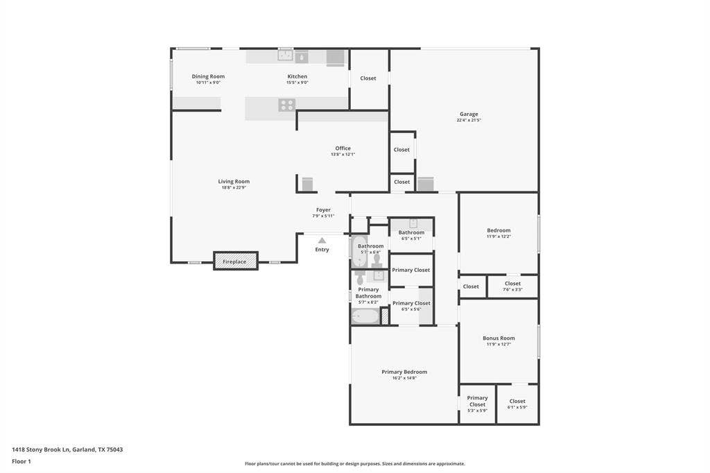 1418 Stony Brook Lane, Garland, TX 75043 Floor plan