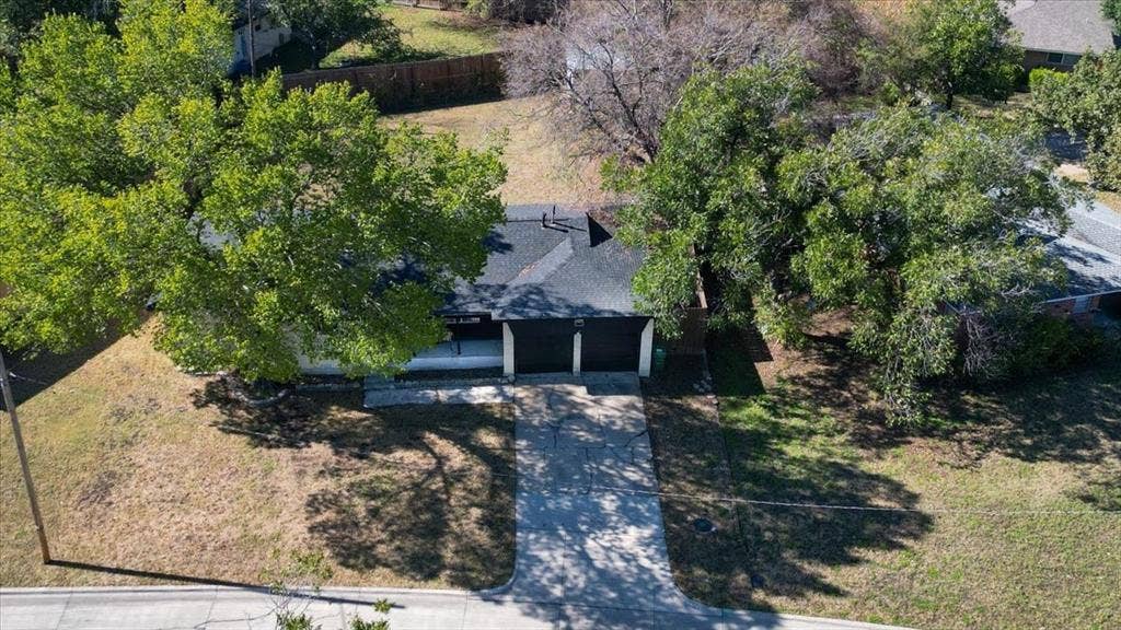 5920 Tourist Drive, North Richland Hills, TX 76117 Aerial view of house and lot.