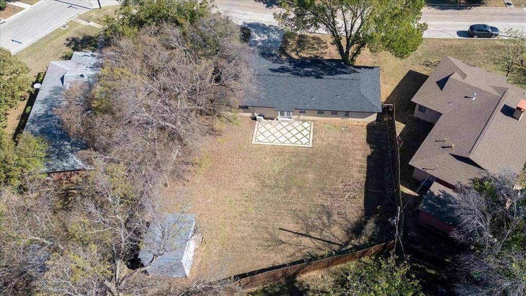5920 Tourist Drive, North Richland Hills, TX 76117 Aerial view of back patio.