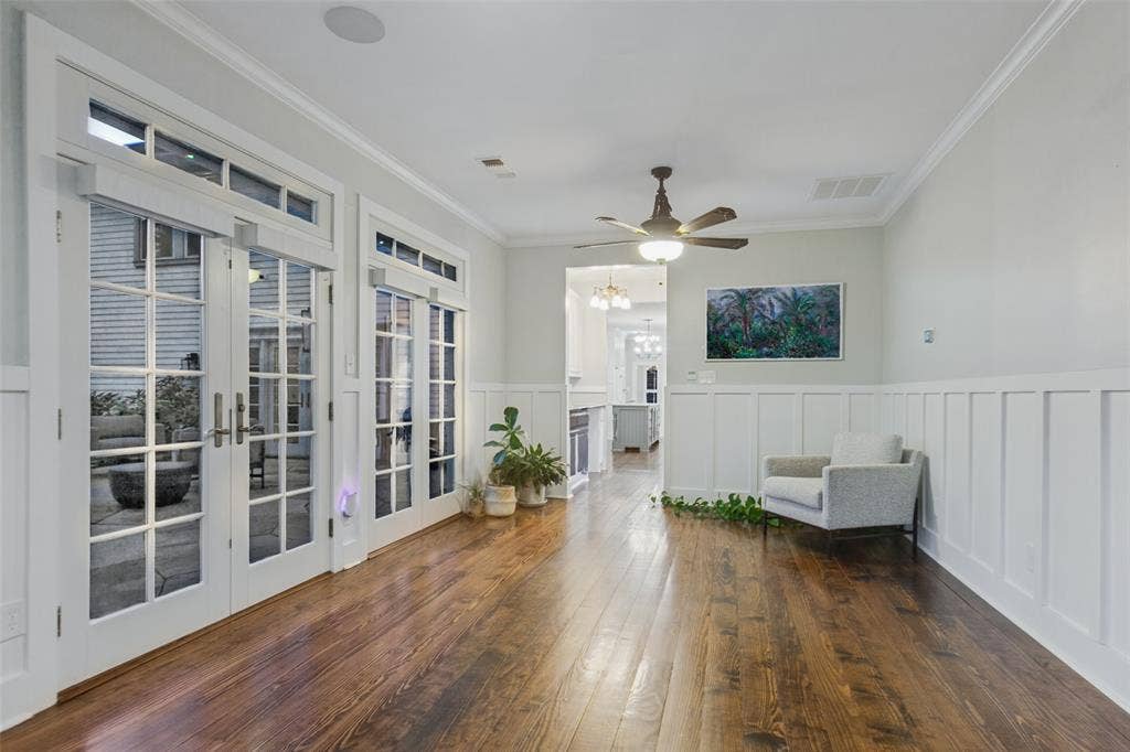 506 W Virginia Street, McKinney, TX 75069 View of Solarium with french doors leading into back patio. Sonos speakers installed for music playing or TV watching