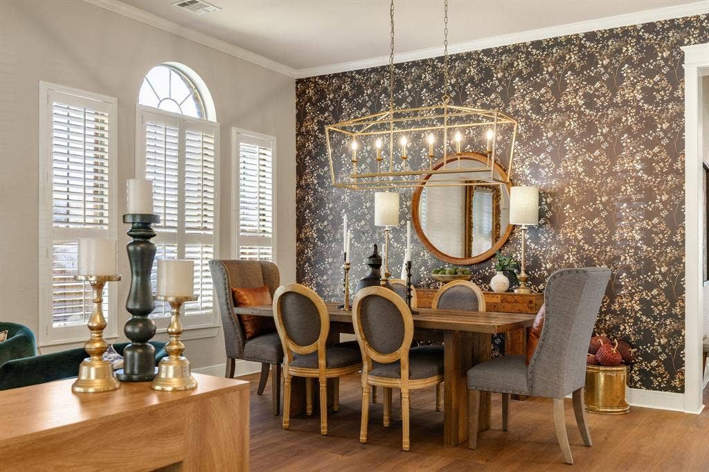 630 Candlewood Trail, Murphy, TX 75094 Wood-finish flooring with a decorative accent wall