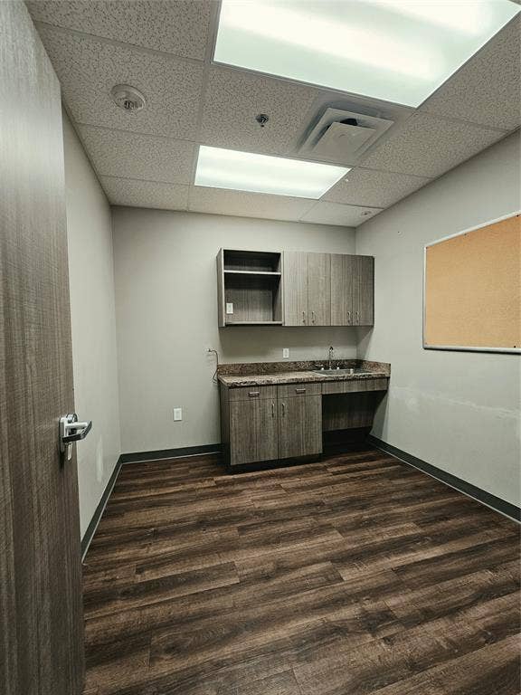 1675 Republic Parkway, #104, Mesquite, TX 75150 Built-in cabinetry with a sink, wood-finish flooring, and recessed ceiling lighting