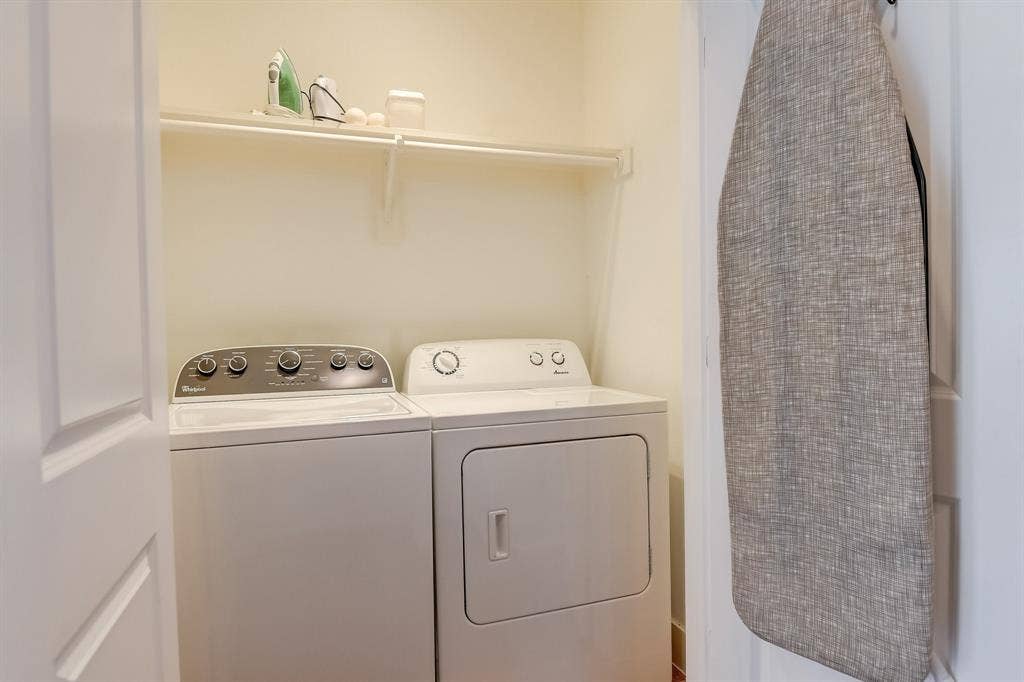 Washroom with separate washer and dryer