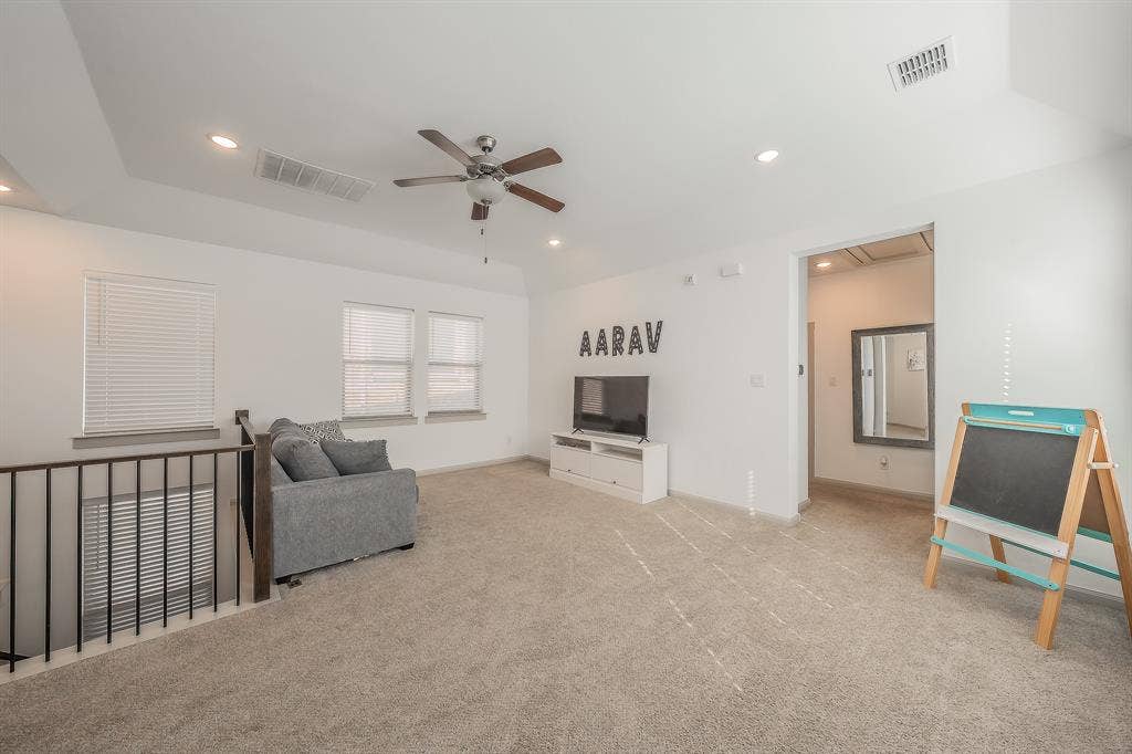 Large second floor loft offers versatile space