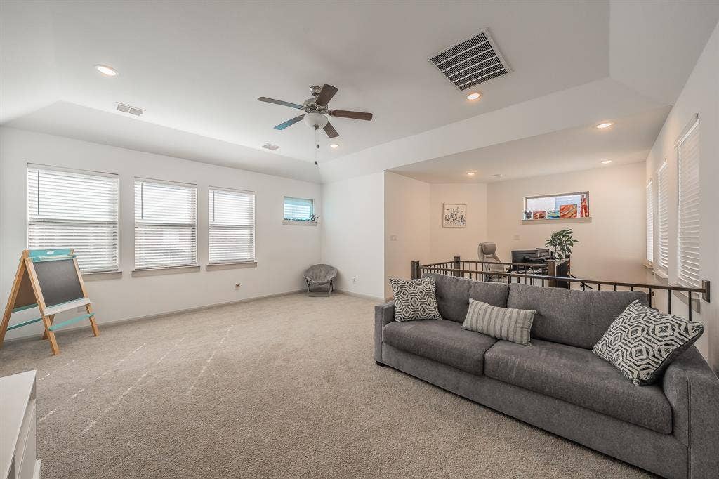 Large second floor loft offers versatile space