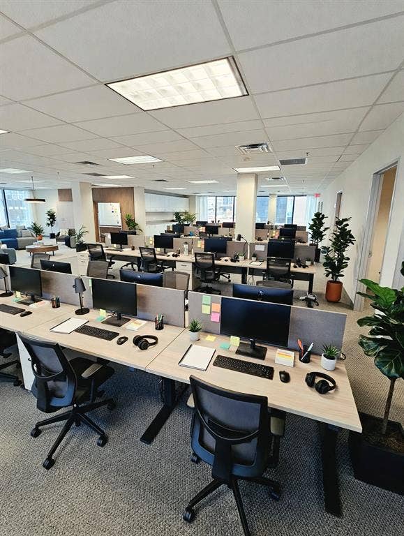 1675 Republic Parkway, #201A, Mesquite, TX 75150 Open-plan workspace featuring patterned carpet flooring, recessed ceiling lighting, and partitioned workstations