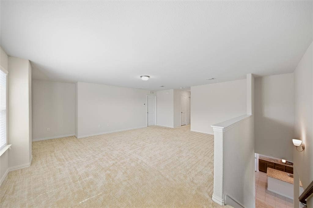 1805 Nelson Street, Anna, TX 75409 Expansive carpeted area with neutral wall finishes and a flush-mounted ceiling light fixture
