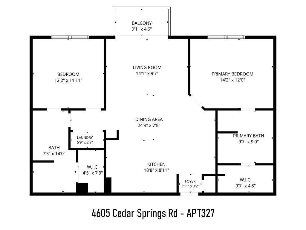 4605 Cedar Springs Road, #327, Dallas, TX 75219 Floor plan