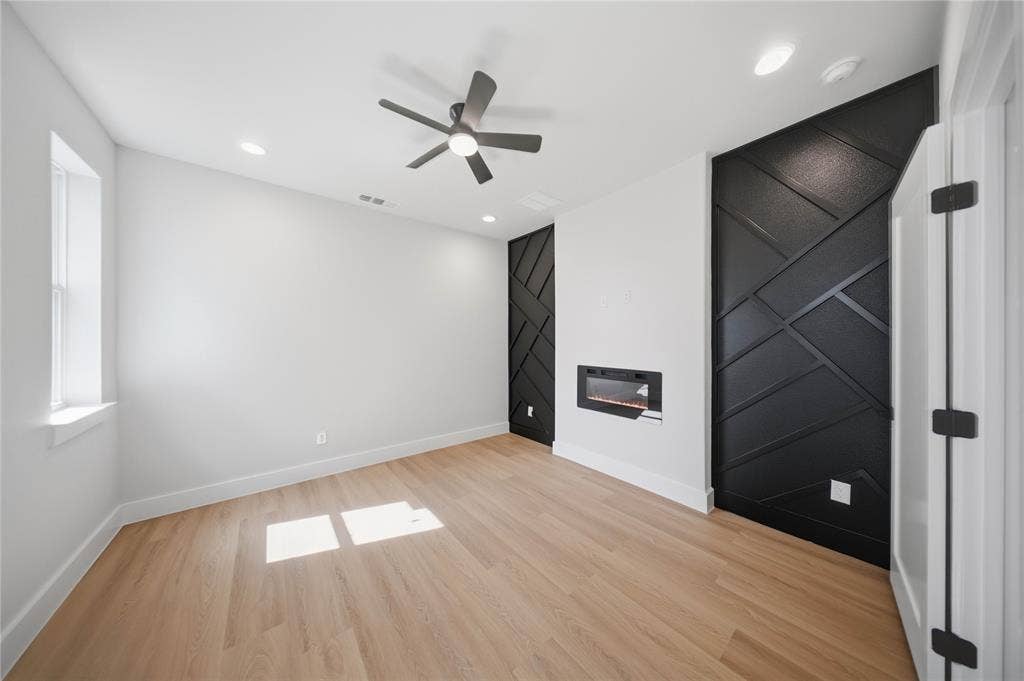 Accent wall and fireplace