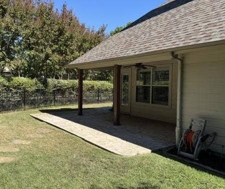 1900 Hackett Creek Drive, McKinney, TX 75072 Back yard and patio,very private and gardening area