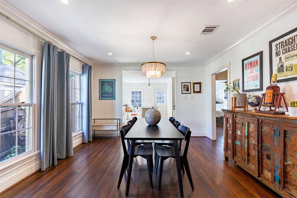 When company calls the dining room offers plenty of space for friends and family to celebrate around a delicoud meal (home-cooked or maybe a pick up from Lucia).
