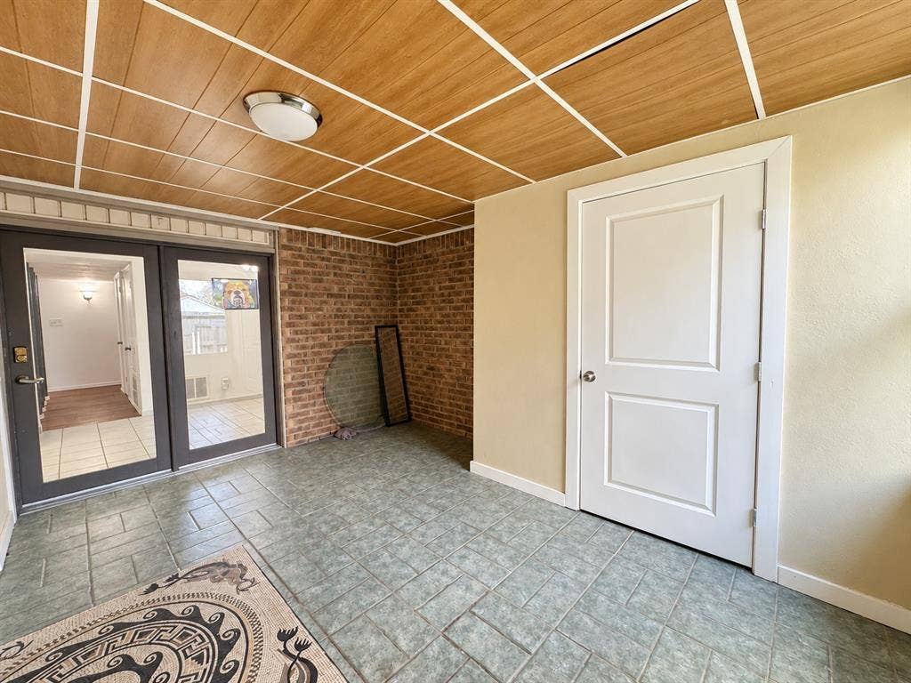 Enclosed patio.