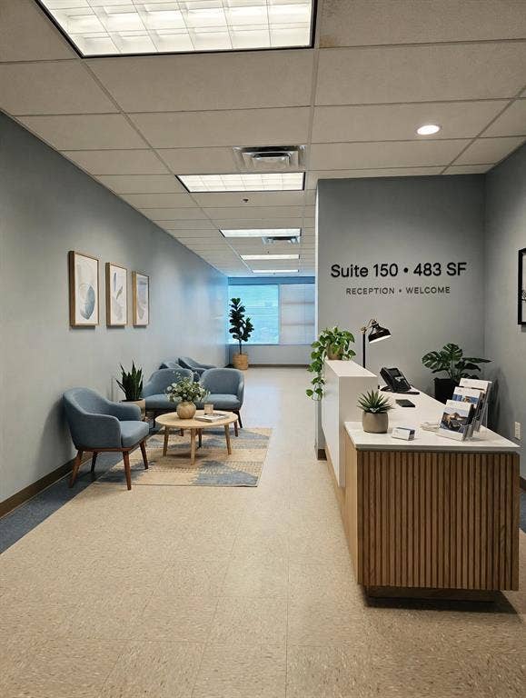 1675 Republic Parkway, #150 and 5 Offices, Mesquite, TX 75150 Recessed lighting throughout, drop ceiling, and light-toned flooring