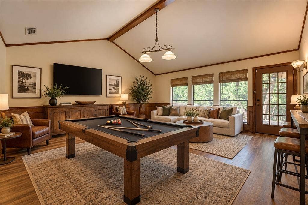 Digitally staged game room