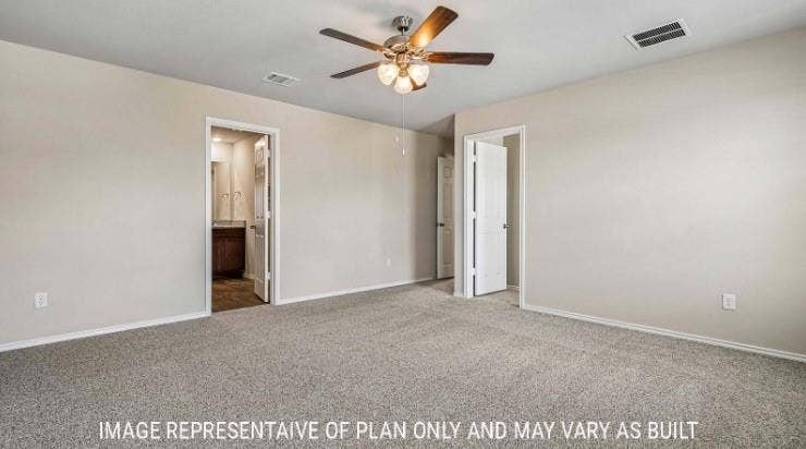 10101 Altair Drive, Waco, TX 76708 Plush carpeting, neutral wall tones, and a ceiling fan with integrated lighting