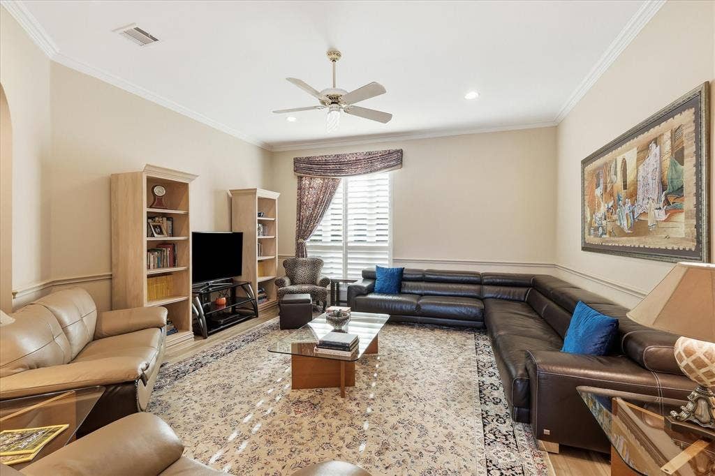 2122 Clearspring Drive N, Irving, TX 75063 Living area #2 on the main level is great for family movie night!