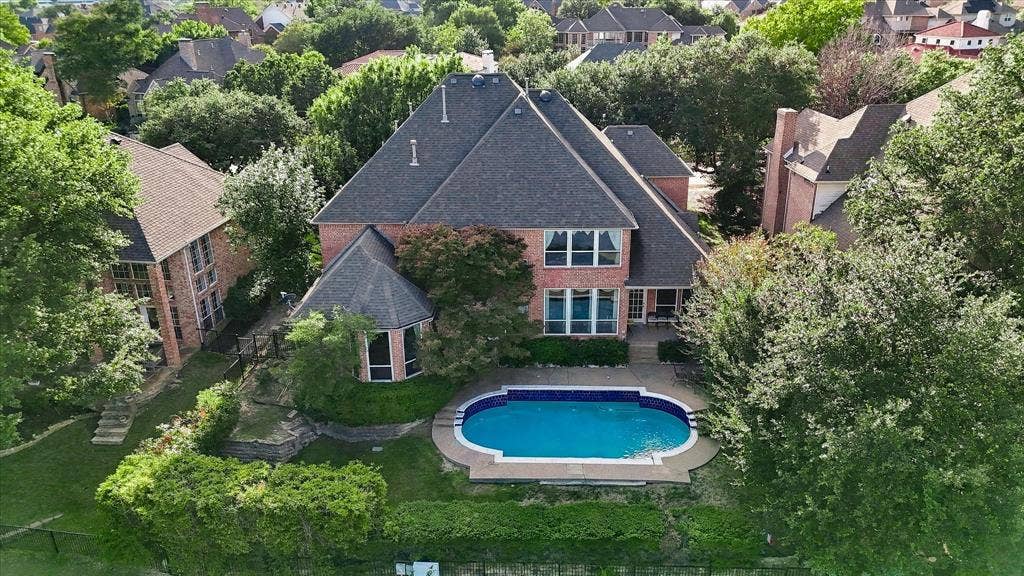 2122 Clearspring Drive N, Irving, TX 75063 Rear aerial view of 2122 Clearspring Dr N