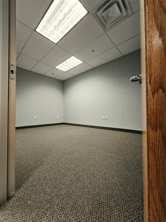 1675 Republic Parkway, #201B, Mesquite, TX 75150 Recessed lighting, drop ceiling, wall-to-wall carpeting, light gray wall finish, and a wood-finish door