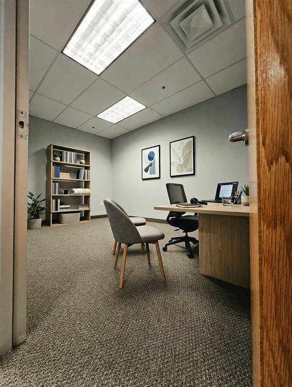 1675 Republic Parkway, #201B, Mesquite, TX 75150 Recessed lighting, drop ceiling, and carpeted flooring