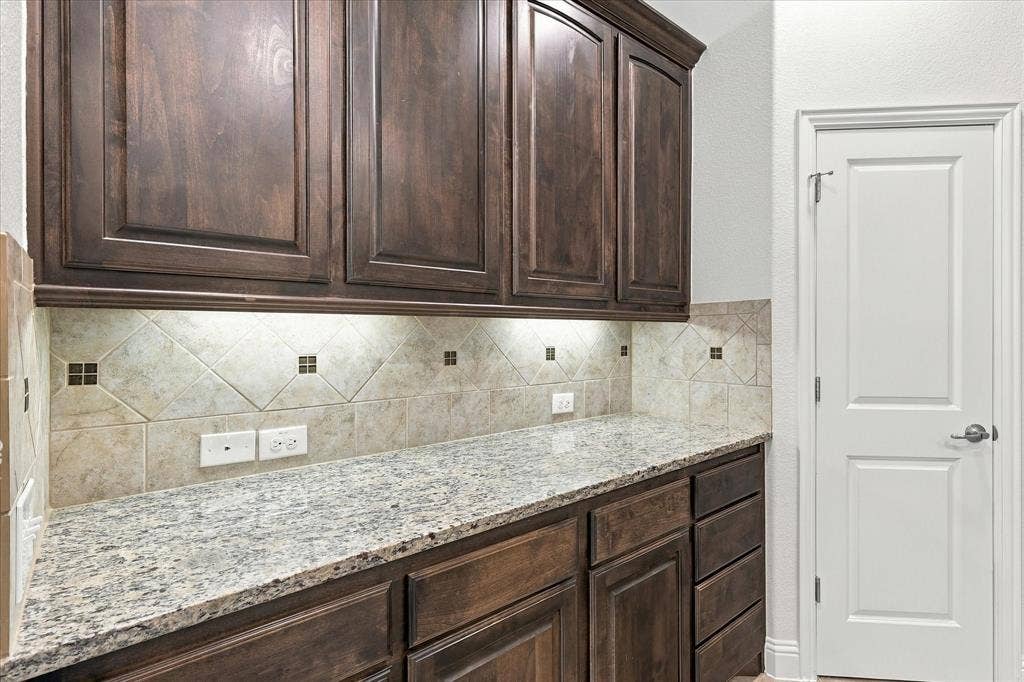 Kitchen storage and preparation space.