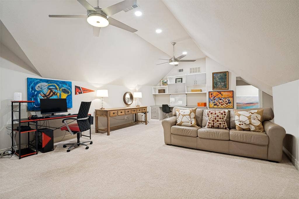 5904 Kensington Drive, Plano, TX 75093 Opposite view of the game room with desk space built into the wall unit.