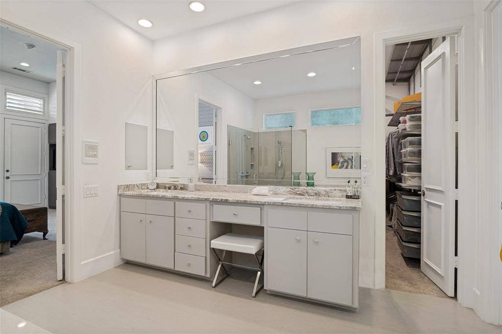 5904 Kensington Drive, Plano, TX 75093 Updated bath with closet designed by the Container Store to maximize every inch of space!