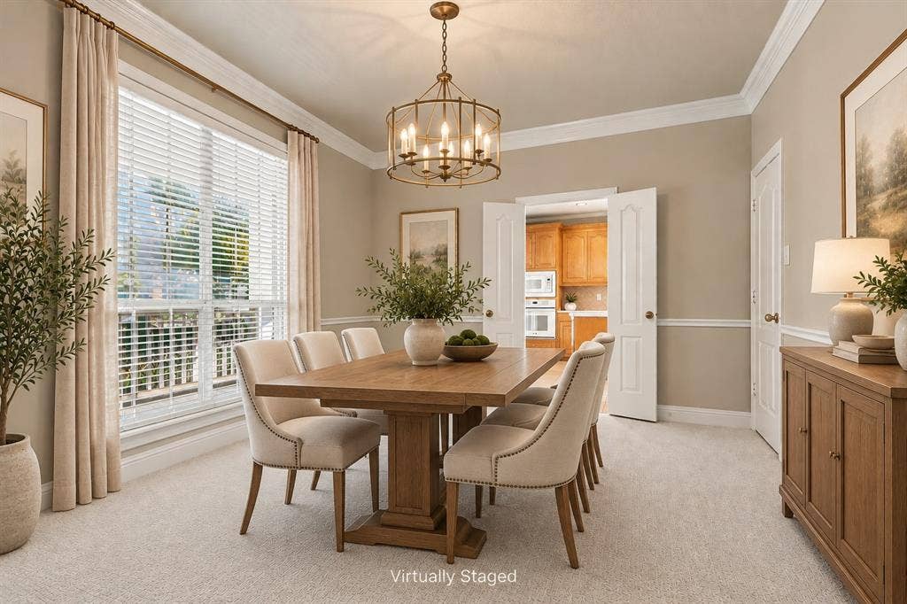 Study staged as a dining space