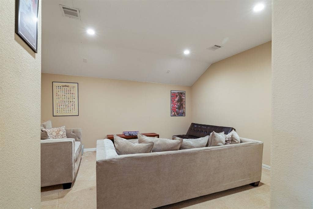 1213 Egret Court, Little Elm, TX 75068 Vaulted ceiling with recessed lighting