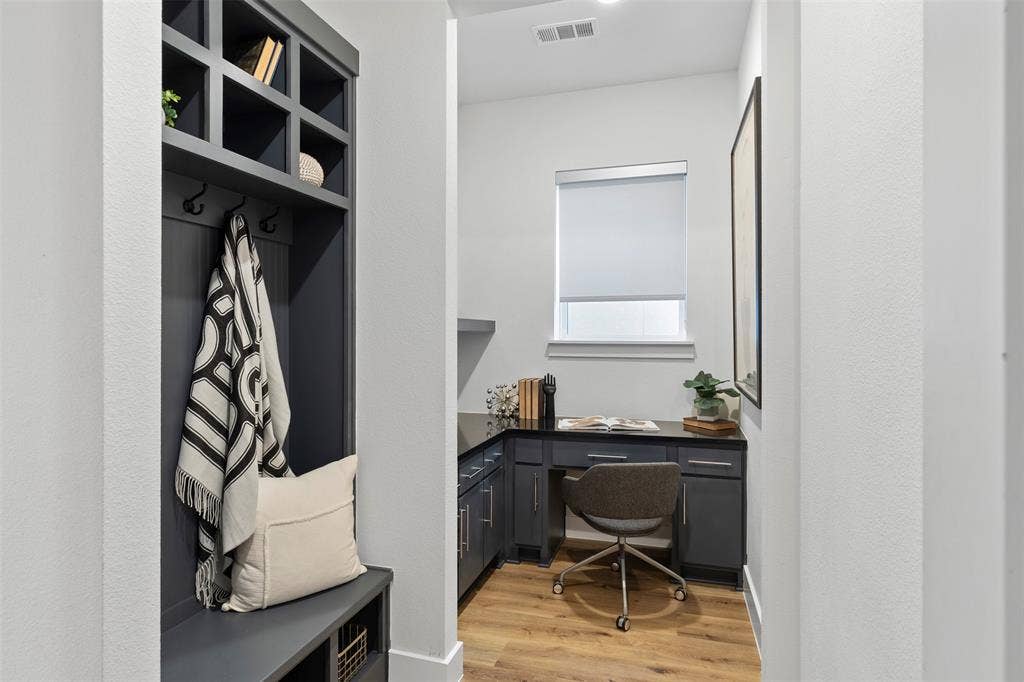 Mudroom and home office combo offering exceptional functionality and versatile living space.