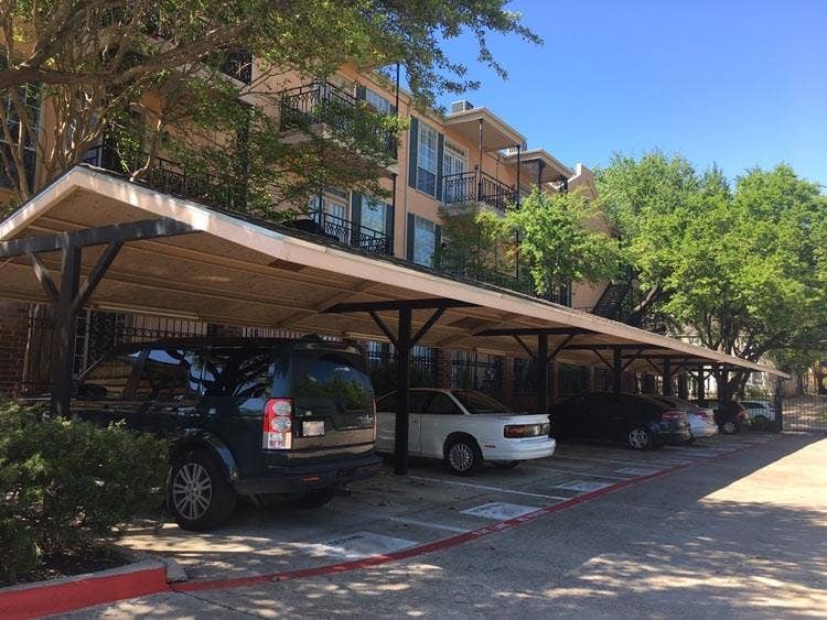Covered parking, right in back of the condo.