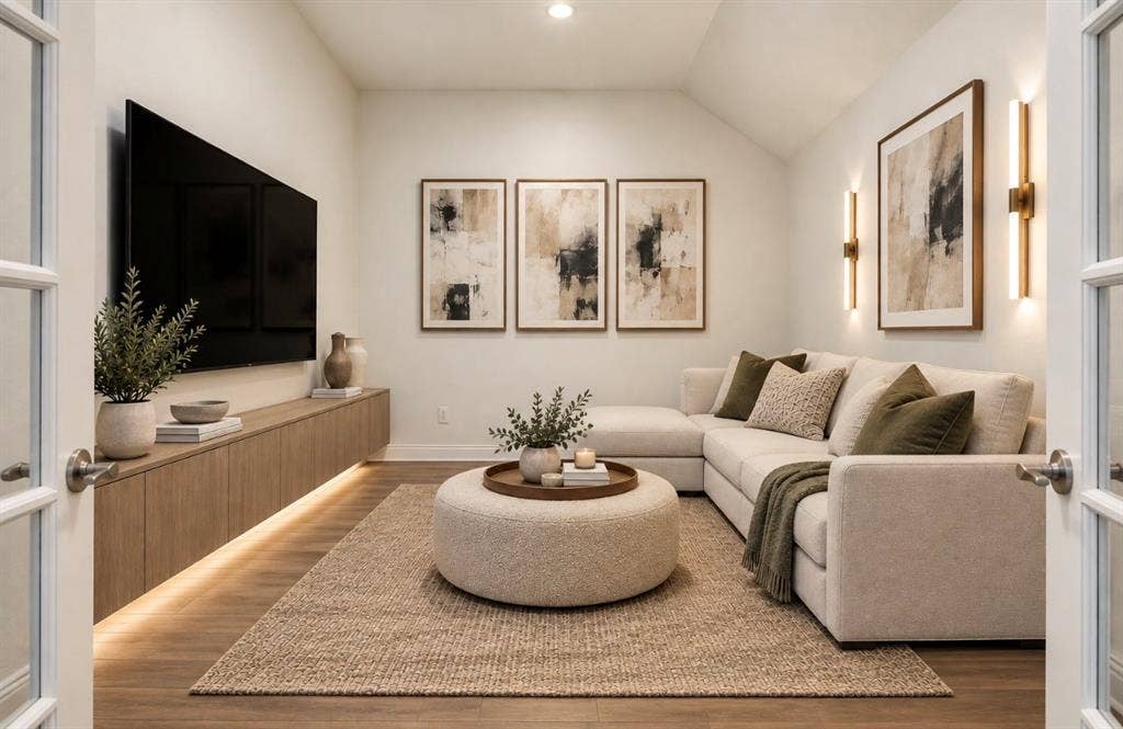 Media Room - Virtually Staged
