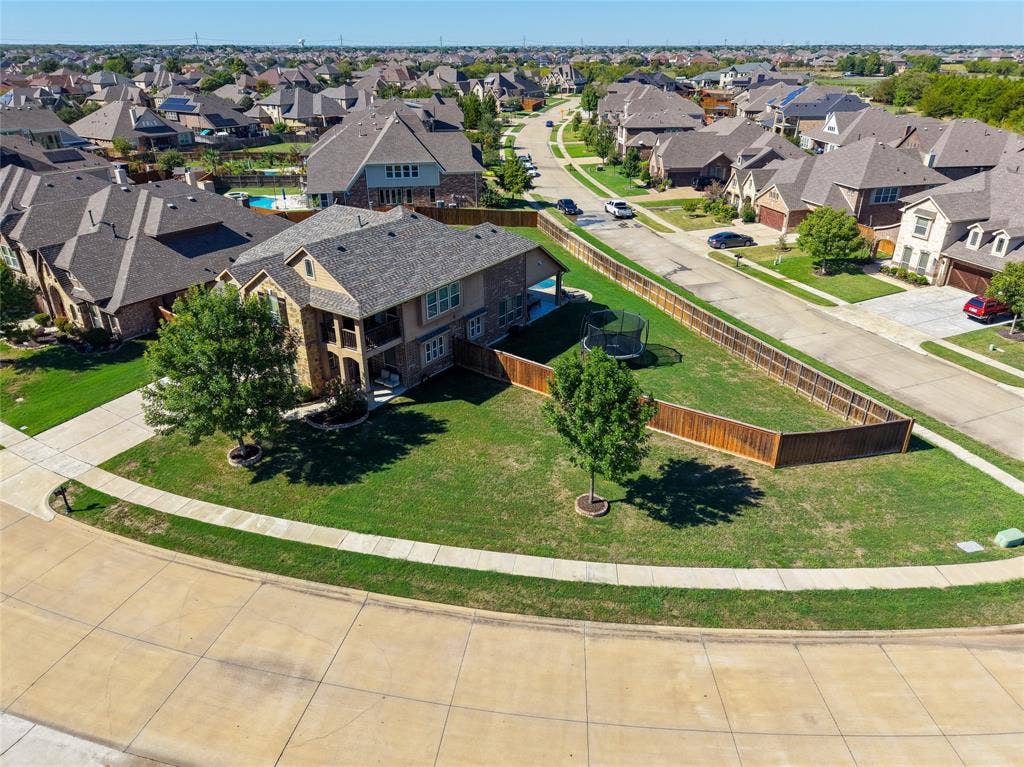 2820 Mariposa Drive, Grand Prairie, TX 75054 Aerial view highlighting the home's location and surrounding neighborhood.