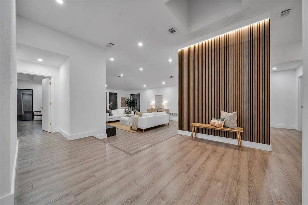 7001 Rocky Top Circle, Dallas, TX 75252 Living room featuring light hardwood / wood-style flooring