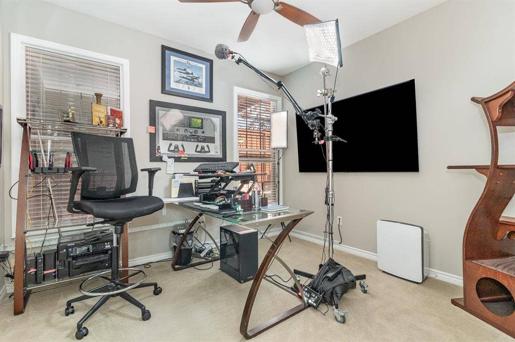 2800 Keller Springs Road, #8C, Carrollton, TX 75006 First floor bedroom currently functions as office but would make perfect guest or in-law suite as there is an adjacent full bath.