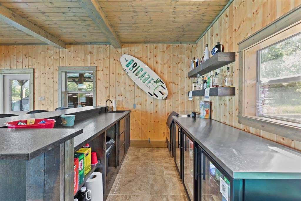 18630 Eastside Road, Troup, TX 75789 Wood plank walls and ceiling with exposed beams