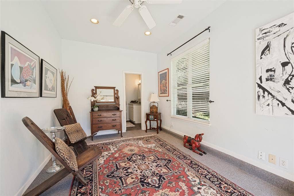 4521 Nashwood Lane, Dallas, TX 75244 Pool house with attached full bath. Recessed lighting, ceiling fan. Good for a seperate office.
