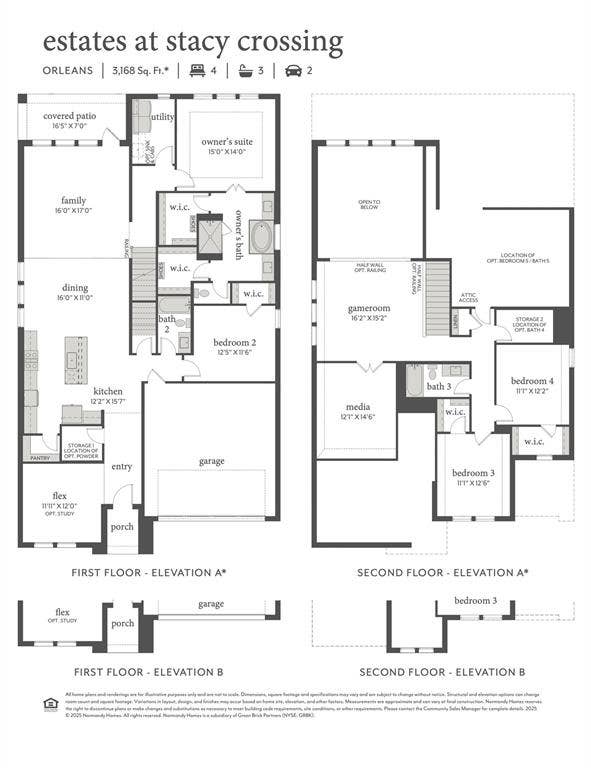 5401 Roselyn Way, McKinney, TX 75070 With an open concept main level design paired with game and media rooms upstairs, our Orleans floor plan offers entertaining space everywhere you look!