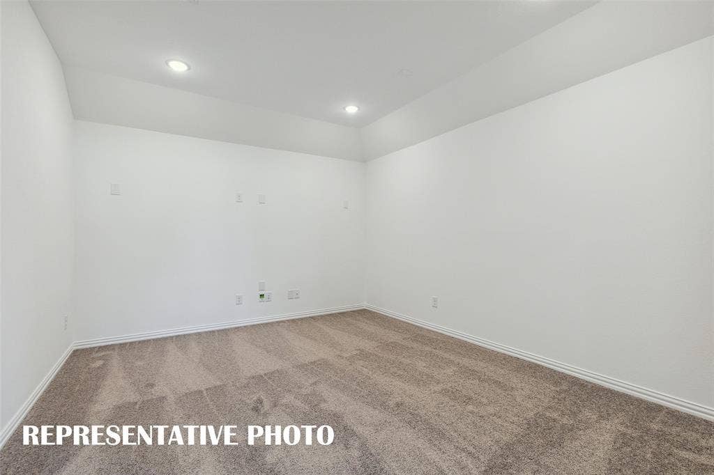 5401 Roselyn Way, McKinney, TX 75070 This spacious media room, paired with the adjacent game room, creates the ultimate family entertainment zone! REPRESENTATIVE PHOTO