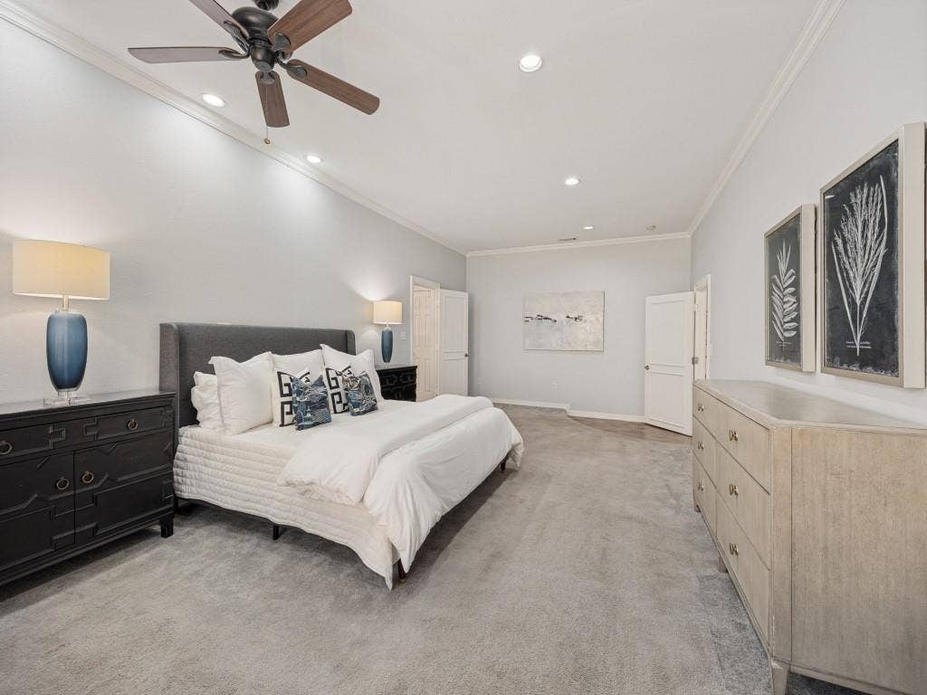 5718 Trail Meadow Drive, Dallas, TX 75230 Primary bedroom connects to the en-suite bath