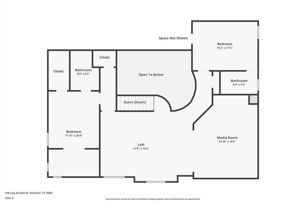 816 Lazy Brooke Drive, Rockwall, TX 75087 Upstairs floor plan