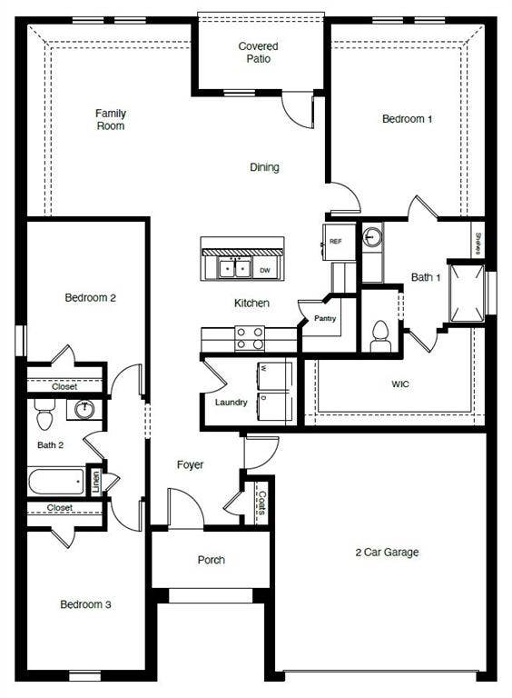 D.R. Horton's Dentonfloor plan - All Home and community information, including pricing, included features, terms, availability and amenities, are subject to change at any time without notice or obligation. All Drawings, pictures, photographs, video, square footages, floor plans, elevations, features, colors and sizes are approximate for illustration purposes only and will vary from the homes as built.