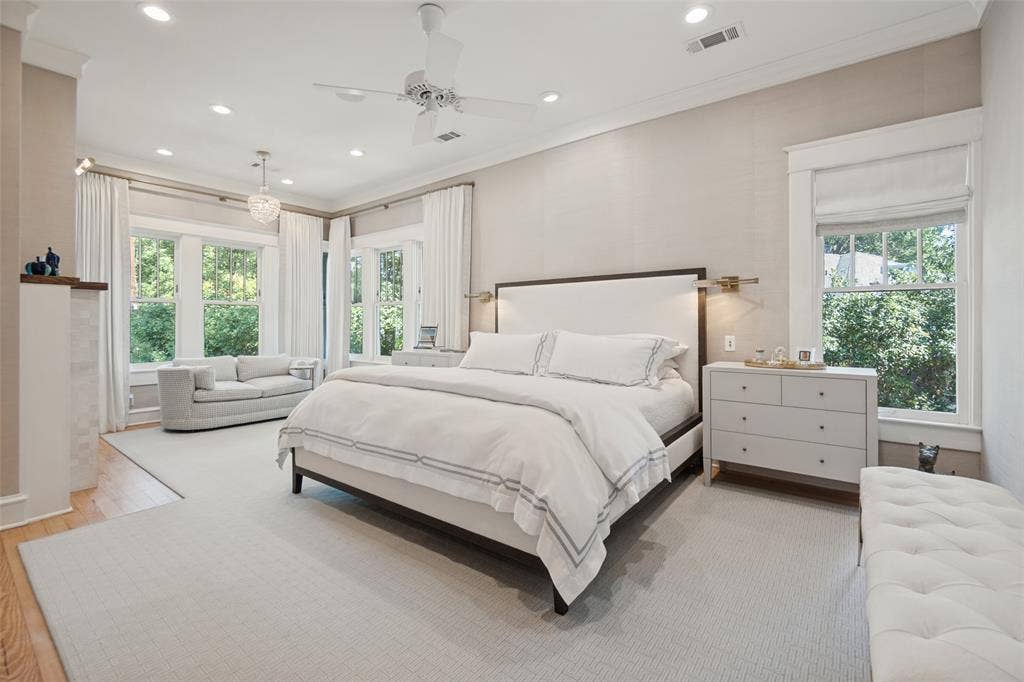 Primary Bedroom with Fireplace and sitting
