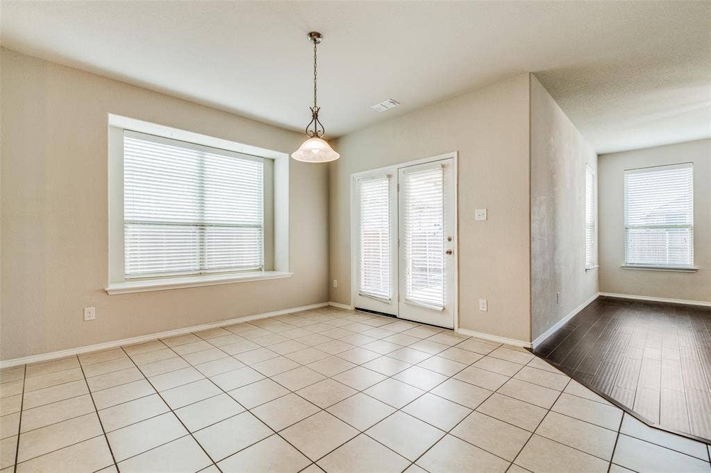 Tile flooring and wood-finish flooring