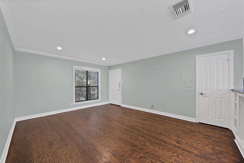4120 Bowser Avenue, #D, Dallas, TX 75219 Living room view from the dining area