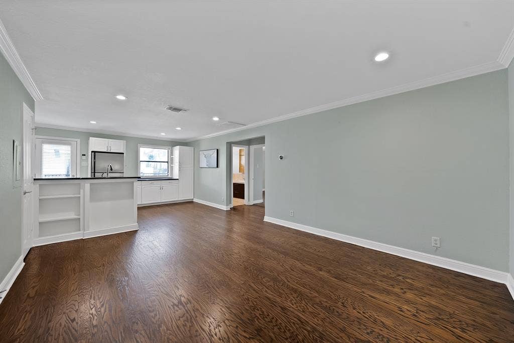 4120 Bowser Avenue, #D, Dallas, TX 75219 View from front door, beautiful hardwood floors throughout