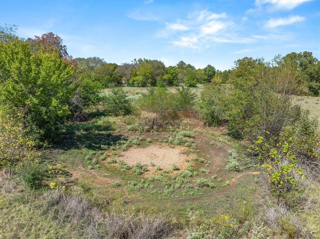 Pond is dry due to summer draught.