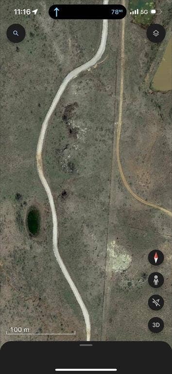 Aerial Map. Depicting land features and access routes on the property