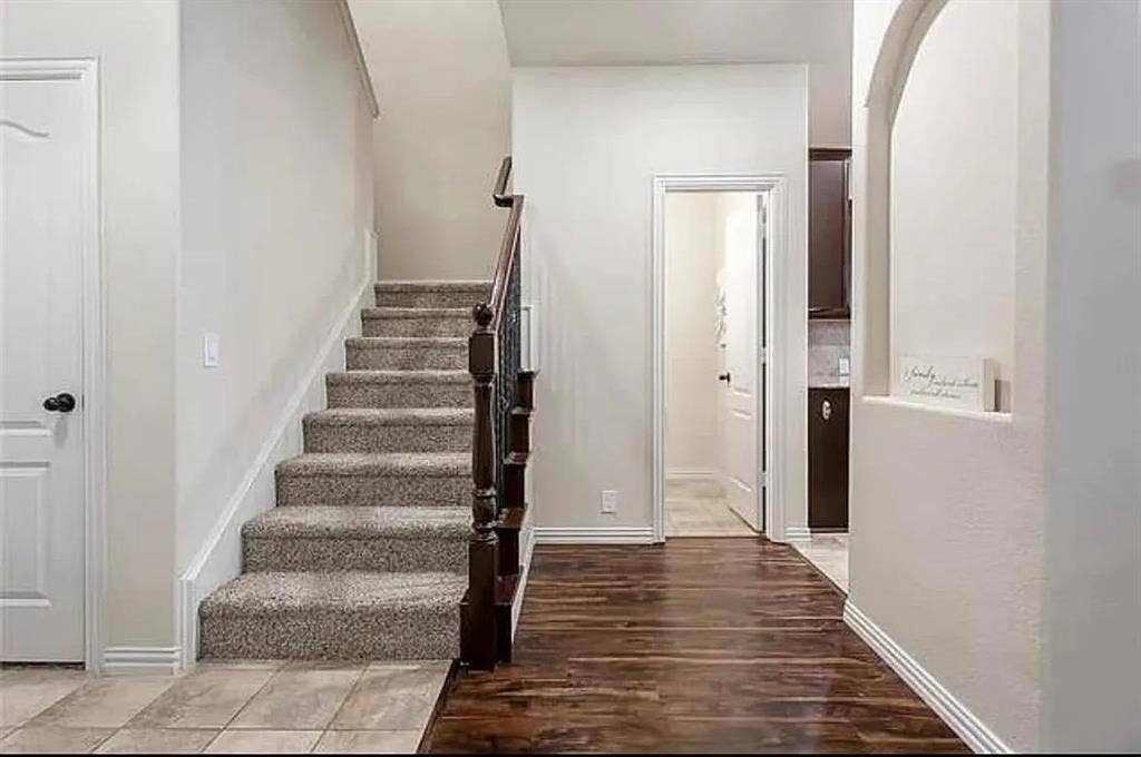 Stairs with wood-type flooring